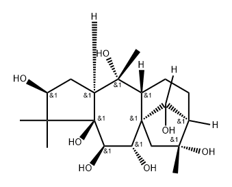 (14R)-Grayanotoxane-3β,5,6β,7α,10,14,16-heptol 结构式