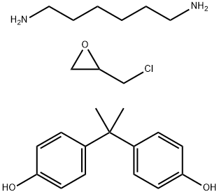 4,4'-(1-甲基亚乙基)二酚与氯甲基环氧乙烷和1,6-己二胺的聚合物 结构式