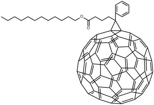 [6,6]-フェニル-C61-酪酸ドデシル 化学構造式
