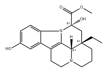 Eburnamenine-14-carboxylic acid, 14,15-dihydro-10,14-dihydroxy-, methyl ester, (3α,14β,16α)- (9CI) Struktur