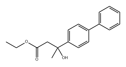 Ethyl 3-(4'-bromo-[1,1'-biphenyl]-4-yl)-3-hydroxybutanoate 化学構造式