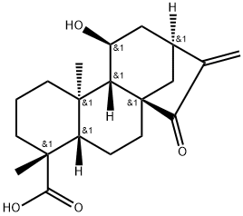 (4ALPHA,11BETA)-11-羟基-15-氧代贝壳杉-16-烯-18-酸,57719-81-0,结构式
