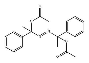 二酢酸1,1′-アゾビス(1-フェニルエチル) 化学構造式