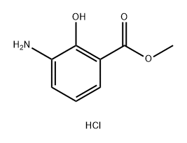 Benzoic acid, 3-amino-2-hydroxy-, methyl ester, hydrochloride (1:1) Structure
