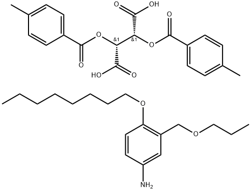 Tartaric acid, di-p-toluate, compd. with 4-(octyloxy)-α-propoxy-m-toluidine (1:1) (8CI) Structure