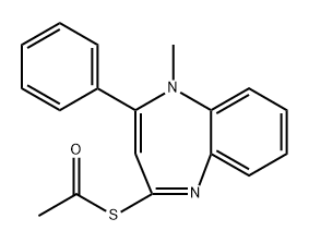 S-(1-Methyl-2-phenyl-1H-benzo[b][1,4]diazepin-4-yl) ethanethioate Structure