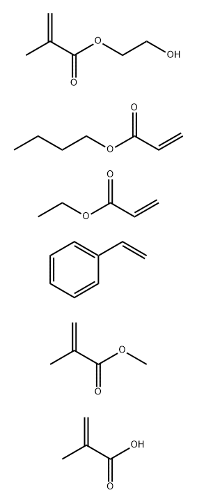 2-甲基-2-丙烯酸与2-丙烯酸丁酯、乙烯基苯、2-丙烯酸乙酯、2-甲基-2-丙烯酸-2-羟乙酯和2-甲基-2-丙烯酸甲酯的聚合物 结构式