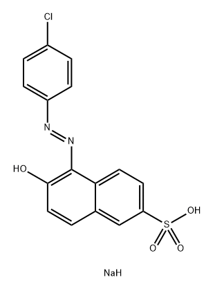 2-Naphthalenesulfonic acid, 5-[2-(4-chlorophenyl)diazenyl]-6-hydroxy-, sodium salt (1:1) Struktur