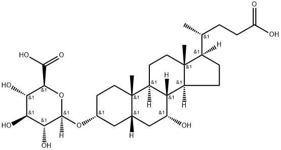 (3a,5b,7a)-23-carboxy-7-hydroxy-24-norcholan-3-yl b-D-glucopyranosiduronic acid Struktur