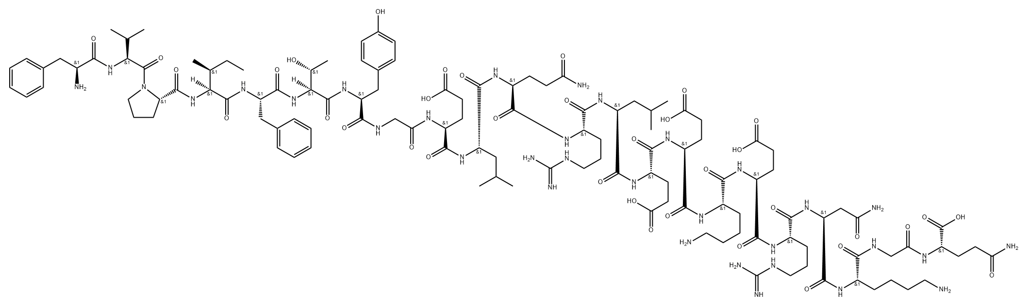 H-PHE-VAL-PRO-ILE-PHE-THR-TYR-GLY-GLU-LEU-GLN-ARG-LEU-GLU-GLU-LYS-GLU-ARG-ASN-LYS-GLY-GLN-OH Structure