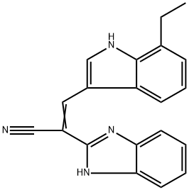 1H-Benzimidazole-2-acetonitrile,alpha-[(7-ethyl-1H-indol-3-yl)methylene]-(9CI) Struktur