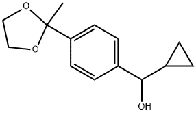 Benzenemethanol, α-cyclopropyl-4-(2-methyl-1,3-dioxolan-2-yl)- Structure