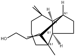 2-[(1S,3aα,8aα)-デカヒドロ-4,8,8-トリメチル-1β,4β-メタノアズレン-9-イリデン]エタノール 化学構造式