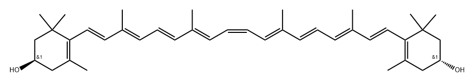 (3R,3'R,15-cis)-b,b-Carotene-3,3'-diol 化学構造式