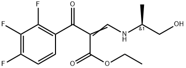 2,3,4-Trifluoro-α-[[[(1S)-2-hydroxy-1-Methylethyl]aMino]Methylene]-β-oxo-benzenepropanoic Acid Ethyl Ester 化学構造式