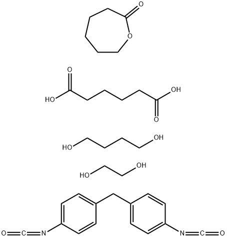 己二酸、1,4-丁二醇、1,2-乙二醇、1,1'-亚甲基双[4-异氰酸根合苯]和2-氧杂环庚酮的聚合物 结构式