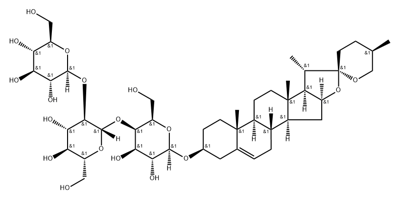(25R)-3β-[4-O-(2-O-β-D-Glucopyranosyl-β-D-glucopyranosyl)-β-D-galactopyranosyloxy]spirosta-5-ene Struktur