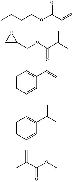 2-甲基-丙烯酸甲酯与2-丙烯酸丁酯、苯乙烯、1-甲基苯乙烯和2-甲基-2-丙烯酸缩水甘油酯的共聚物, 60621-79-6, 结构式