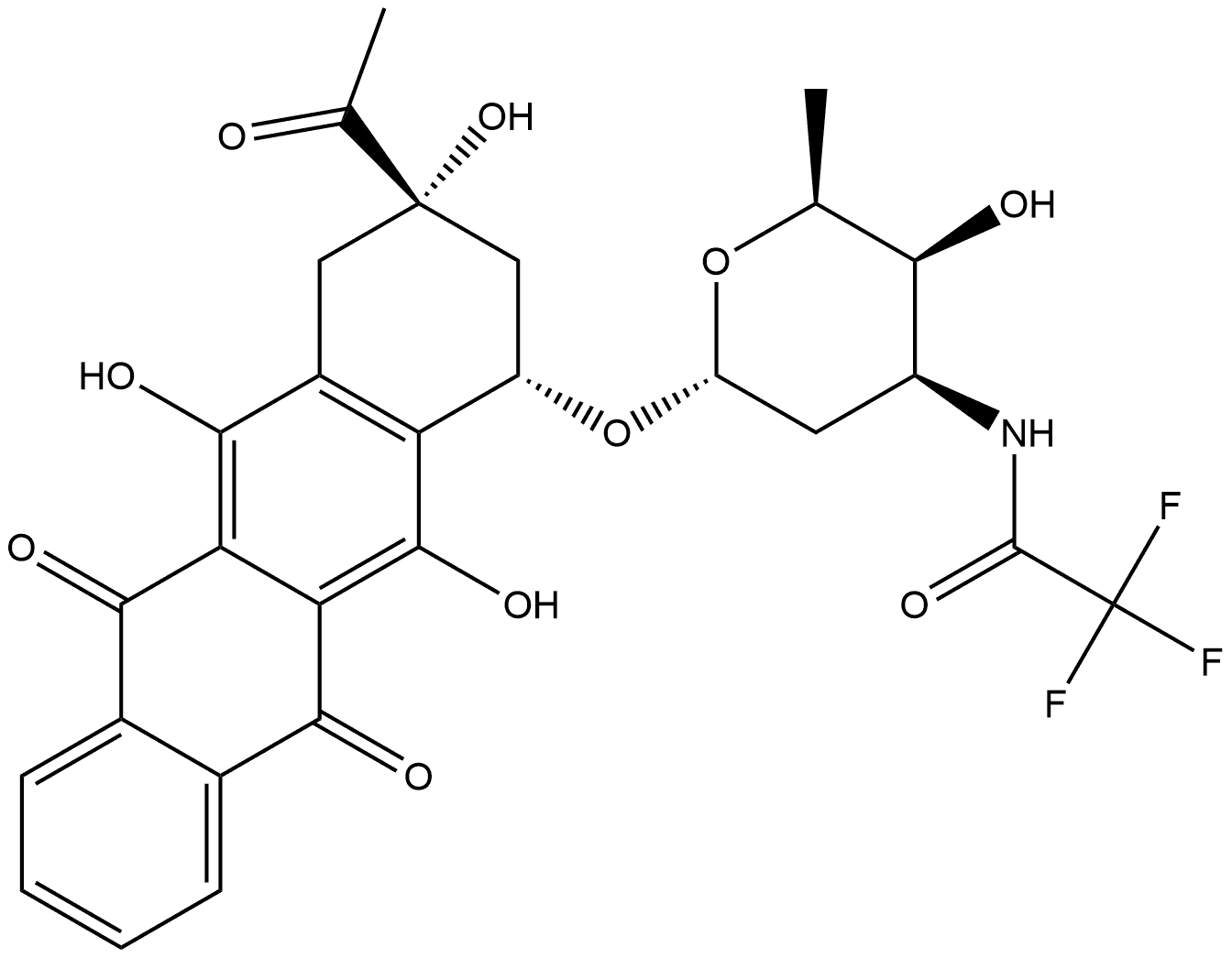5,12-Naphthacenedione, 9-acetyl-7,8,9,10-tetrahydro-6,9,11-trihydroxy-7-[[2,3,6-trideoxy-3-[(2,2,2-trifluoroacetyl)amino]-α-L-lyxo-hexopyranosyl]oxy]-, (7S,9S)-