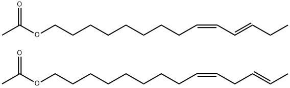 (9Z,11E)-9,11-テトラデカジエン-1-オールアセタート·(9Z,12E)-9,12-テトラデカジエン-1-オールアセタート 化学構造式
