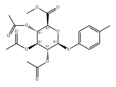 4-甲基苯基2,3,4-三-O-乙酰基-1-硫代-Β-D-吡喃葡萄糖醛酸甲酯, 61025-09-0, 结构式