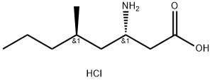 Octanoic acid, 3-aMino-5-Methyl-, hydrochloride (1:1), (3S,5R)- Structure