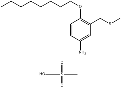 Benzenamine, 3-[(methylthio)methyl]-4-(octyloxy)-, methanesulfonate (1:1) Structure