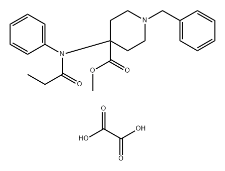 1-苄基-4-（甲氧基羰基）-4- [1（1-氧丙基）苯基氨基]哌啶草酸酯 结构式