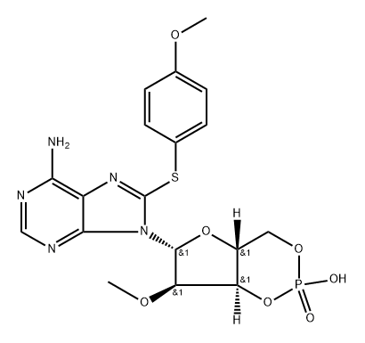 8-pMeOPT-2'-O-Me-cAMP 结构式