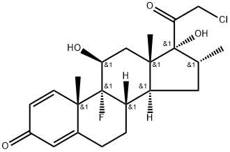 Pregna-1,4-diene-3,20-dione, 21-chloro-9-fluoro-11,17-dihydroxy-16-methyl-, (11β,16α)- (9CI) Structure