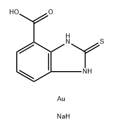 2-アウリオ(I)チオ-1H-ベンゾイミダゾール-4-カルボン酸ナトリウム 化学構造式