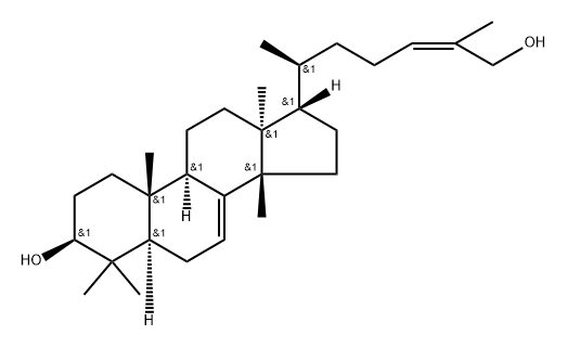 Lanosta-7,24-diene-3,26-diol, (3β,13α,14β,17α,20S,24Z)- Structure