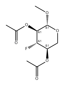Methyl 2,4-Di-O-acetyl-3-deoxy-3-fluoro-b-D-xylopyranoside 结构式