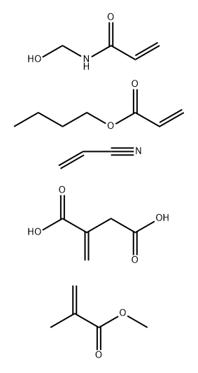 Butanedioic Acid,Methylene-,Polymer with Butyl-2-Propenoate,N-(Hydroxymethyl)-2-Propenamide,Methyl 2-Methyl-2-Propenoate and 2-Propenenitrile Struktur