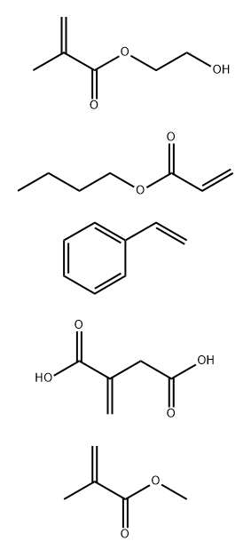 Butanedioic acid, methylene-, polymer with butyl 2-propenoate, ethenylbenzene, 2-hydroxyethyl 2-methyl-2-propenoate and methyl 2-methyl-2-propenoate Structure