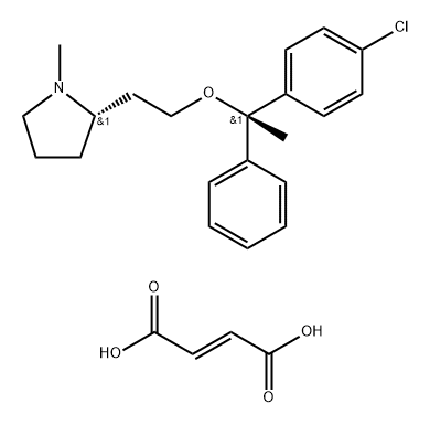 Pyrrolidine, 2-[2-[1-(4-chlorophenyl)-1-phenylethoxy]ethyl]-1-methyl-, [S-(R*,R*)]-, (E)-2-butenedioate (1:1) Structure