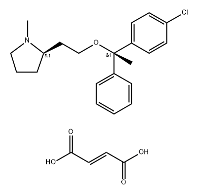 Pyrrolidine, 2-[2-[(1S)-1-(4-chlorophenyl)-1-phenylethoxy]ethyl]-1-methyl-, (2R)-, (2E)-2-butenedioate (1:1) (9CI) Struktur