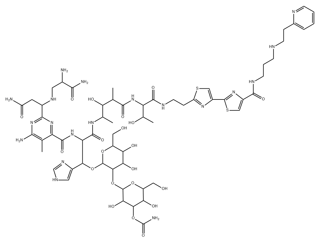 N1-[3-[[2-(2-ピリジル)エチル]アミノ]プロピル]ブレオマイシンアミド 化学構造式