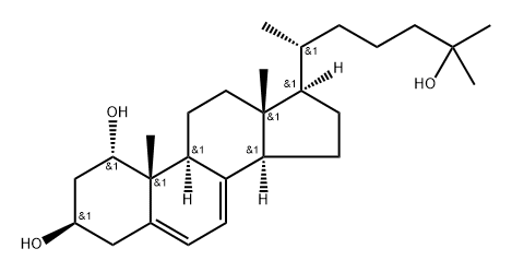 Cholesta-5,7-diene-1,3,25-triol, (1α,3β)- 结构式