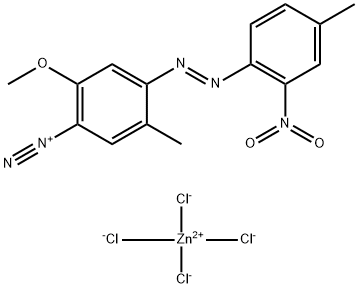 2-甲氧基-5-甲基-4-[(4-甲基-2-硝基苯基)偶氮]苯重氮(T-4)四氯锌酸盐(2:1),61966-14-1,结构式