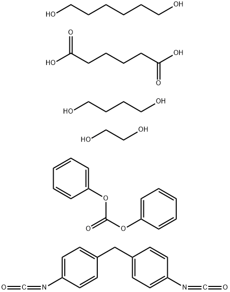 己二酸与丁二醇、碳酸二苯酯、乙二醇、己二醇和1,1-亚甲基双[4-异氰酸根合苯]的聚合物,62042-91-5,结构式