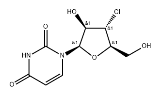 1-(3'-chloro-3'-deoxyarabinofuranosyl)uracil Structure