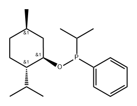 rel-(1-Methylethyl)phenylphosphinous acid (1S*)-2β*-(1-methylethyl)-5α*-methylcyclohexane-1α*-yl ester 结构式