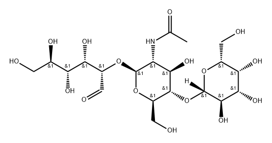 galactopyranosyl-1-4-N--acetylglucosaminyl-1-2-mannopyranose Struktur