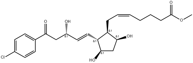(Z)-7-[(1R)-2β-[(E,S)-5-(4-Chlorophenyl)-3-hydroxy-5-oxo-1-pentenyl]-3α,5α-dihydroxycyclopentan-1α-yl]-5-heptenoic acid methyl ester Struktur