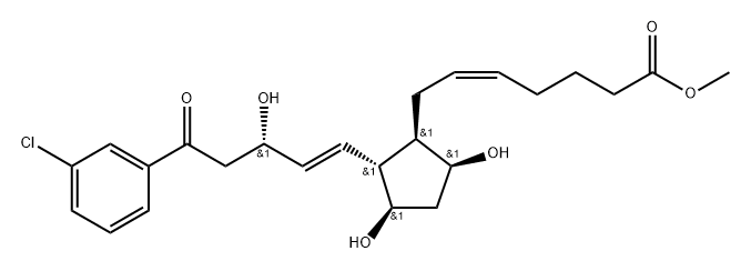 (Z)-7-[(1R)-2β-[(E,S)-5-(3-Chlorophenyl)-3-hydroxy-5-oxo-1-pentenyl]-3α,5α-dihydroxycyclopentan-1α-yl]-5-heptenoic acid methyl ester Structure