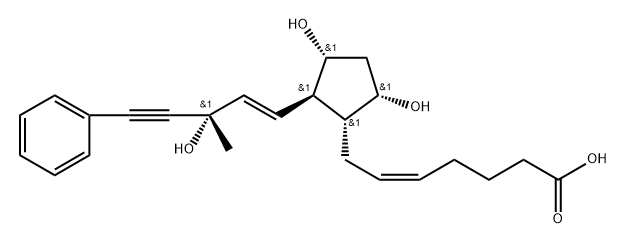 (Z)-7-[(1R)-3α,5α-ジヒドロキシ-2β-[(E,S)-3-ヒドロキシ-3-メチル-5-フェニル-1-ペンテン-4-イニル]シクロペンタン-1α-イル]-5-ヘプテン酸メチル 化学構造式
