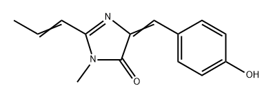 4H-Imidazol-4-one,  3,5-dihydro-5-[(4-hydroxyphenyl)methylene]-3-methyl-2-(1-propenyl)-,  radical  ion(1+)  (9CI) Structure