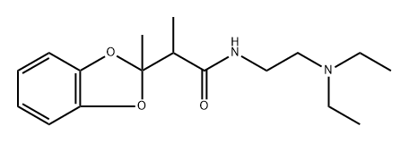 N-(2-ジエチルアミノエチル)-α,2-ジメチル-1,3-ベンゾジオキソール-2-アセトアミド 化学構造式