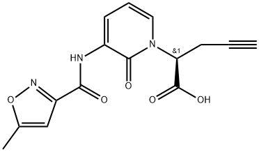 (S)-2-(3-(5-methylisoxazole-3-carboxamido)-2-oxopyridin-1(2H)-yl)pent-4-ynoic acid(WXG01717) Structure